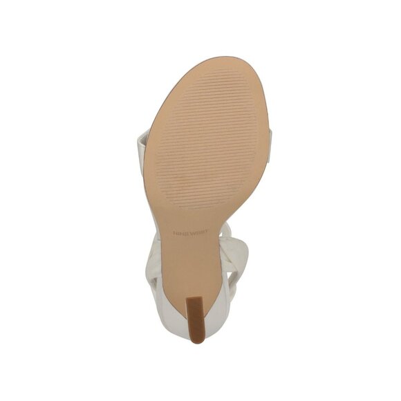 Nine West Womens Kelsie Ankle Wrap Sculpted Heel Sandals White Size 8.5M NIB - Picture 5 of 6